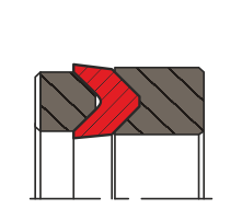 Шевронное уплотнение поршня QS1012-T (K1012-T)
